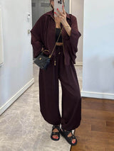 Elegant Satin Bomber Loose Bloomers Pants