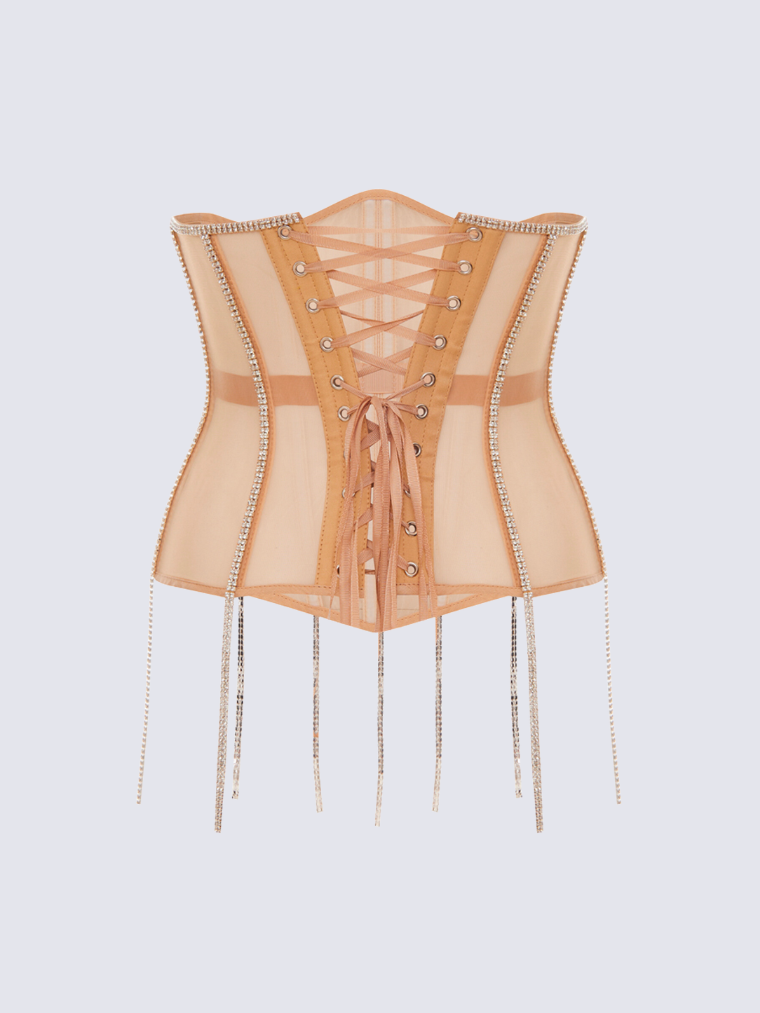 Glamorous Rhinestone-Fringed Cape