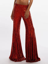 Elegant Sequined Flared Pants