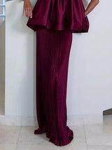 Elegant Sleeveless Pleated Vest Skirt Two-Piece Set