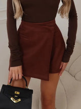 Casual Plaid Oversized Shirt Two-Piece Set