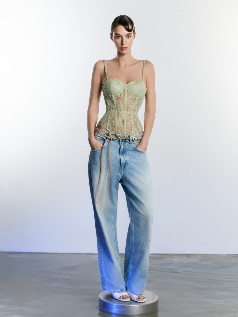 Moss Luxe Corset – Elegant, Sculpted Silhouette