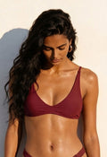 Elara Bikini Top Burgundy