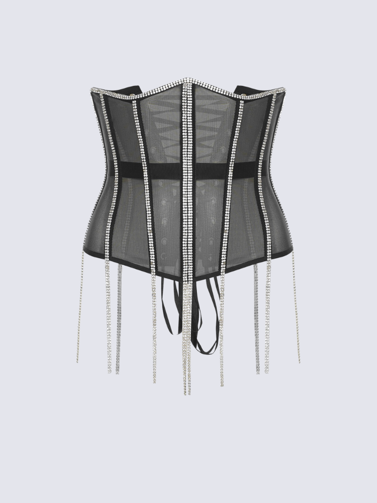 Glamorous Rhinestone-Fringed Cape