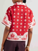 Retro Bright Floral Print Casual Shirt