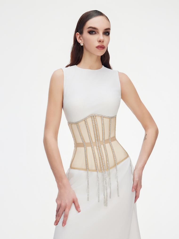 Glamorous Rhinestone-Fringed Cape