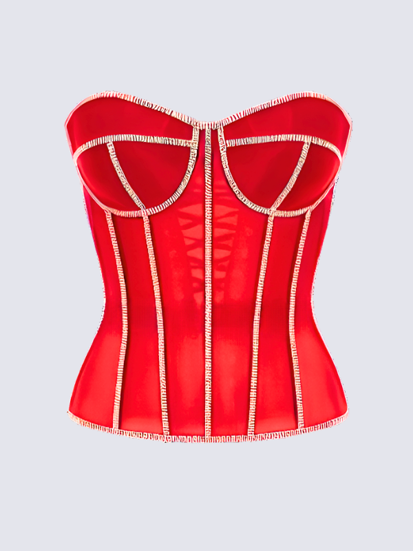 Red Rhinestone Secret-Form Shaping Bra