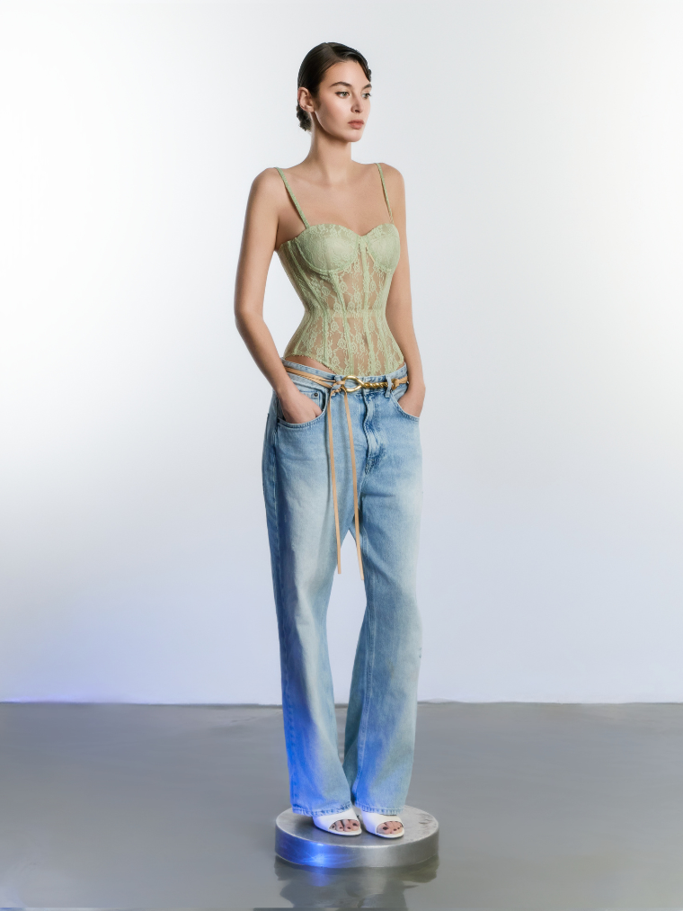Moss Luxe Corset – Elegant, Sculpted Silhouette