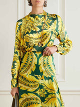 Exquisite Acanthus Leaf Floral Print Shirt