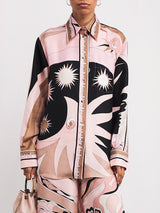 Unique Abstract Floral Print Wide-leg Pants