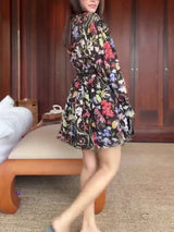 Unique Printed Belt Dress