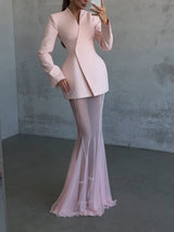 Elegant Sheer Mesh Flared Skirt