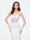 Secret Form Bra with Rhinestones - White