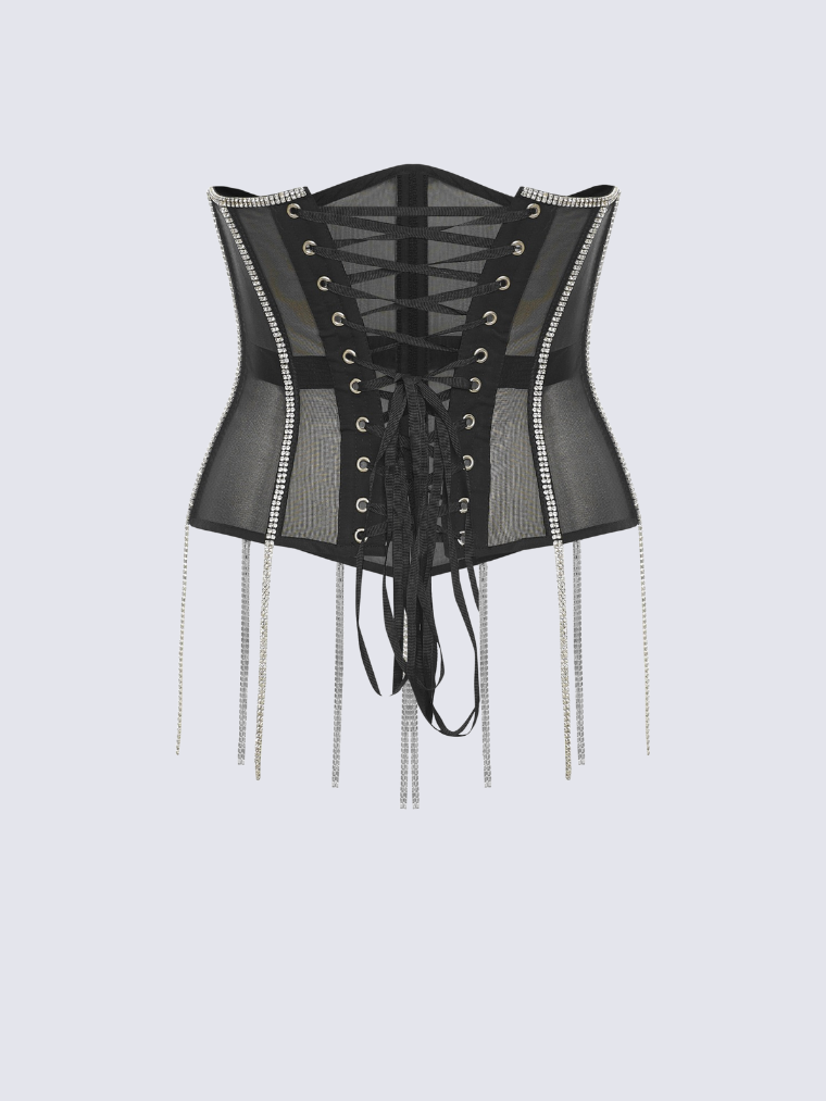 Glamorous Rhinestone-Fringed Cape
