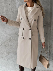Agnese - Polyester Coat Button Detailing by Ares Milano