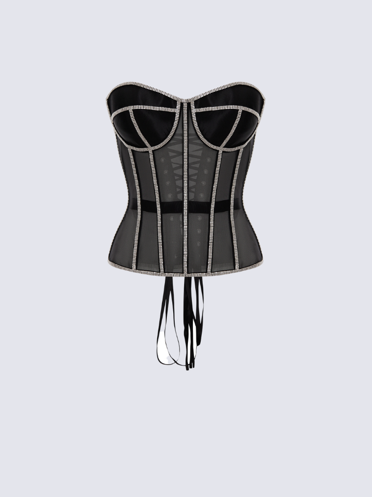 Secret Shaping Bra with Rhinestones - Black