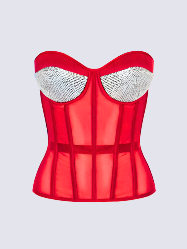 Temptation Red Rhinestones - Sparkling Crystal Accent