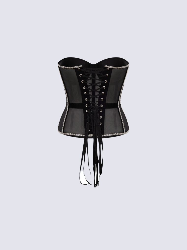 Secret Shaping Bra with Rhinestones - Black