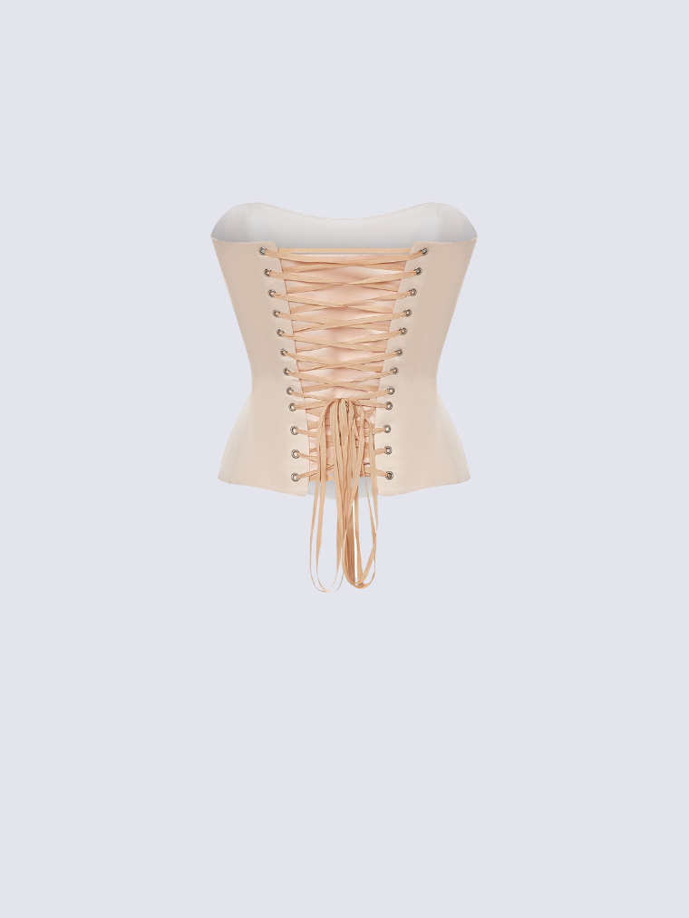 Beige Satin corset