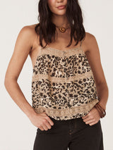 Vintage Leopard Print Button-Down Top