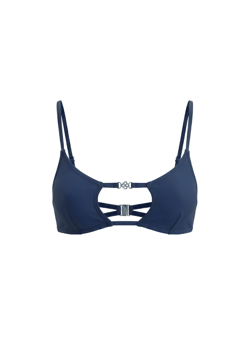 Amira Square Cut-Out Top Navy