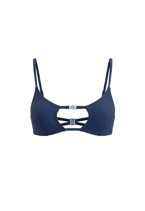 Amira Square Cut-Out Top Navy