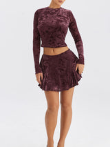 Delicate Floral Print Mini Skirt