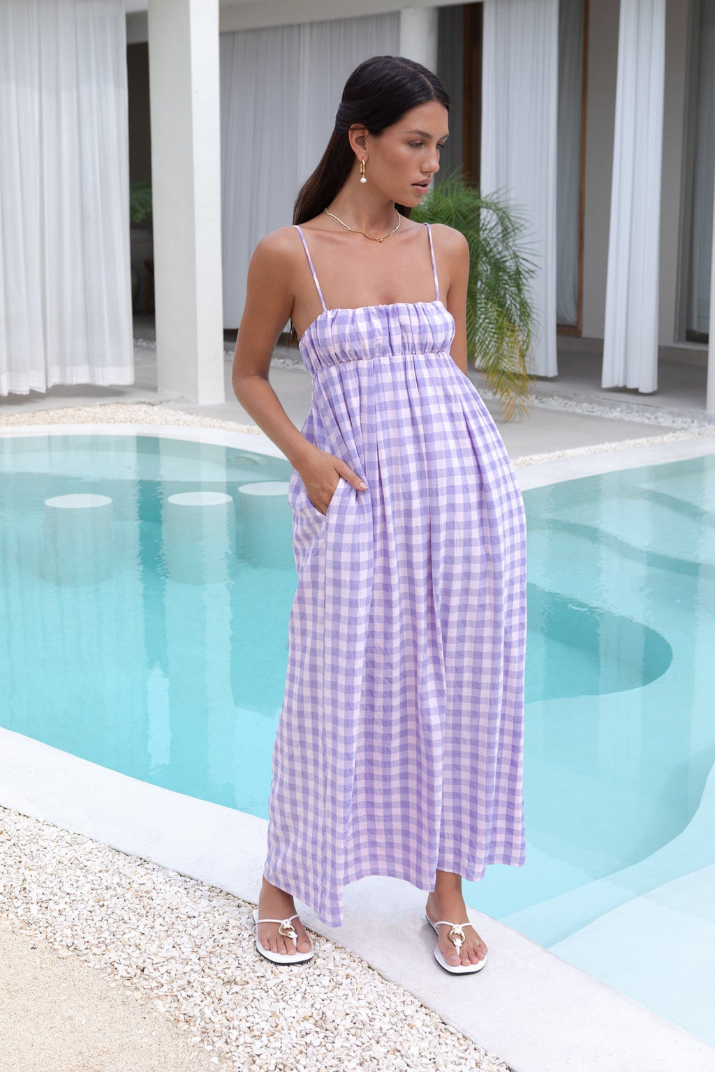 ARESS MILANO Peony Maxi Dress Purple