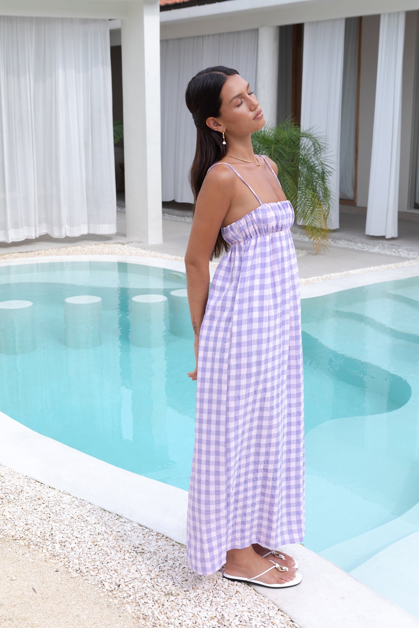 ARESS MILANO Peony Maxi Dress Purple