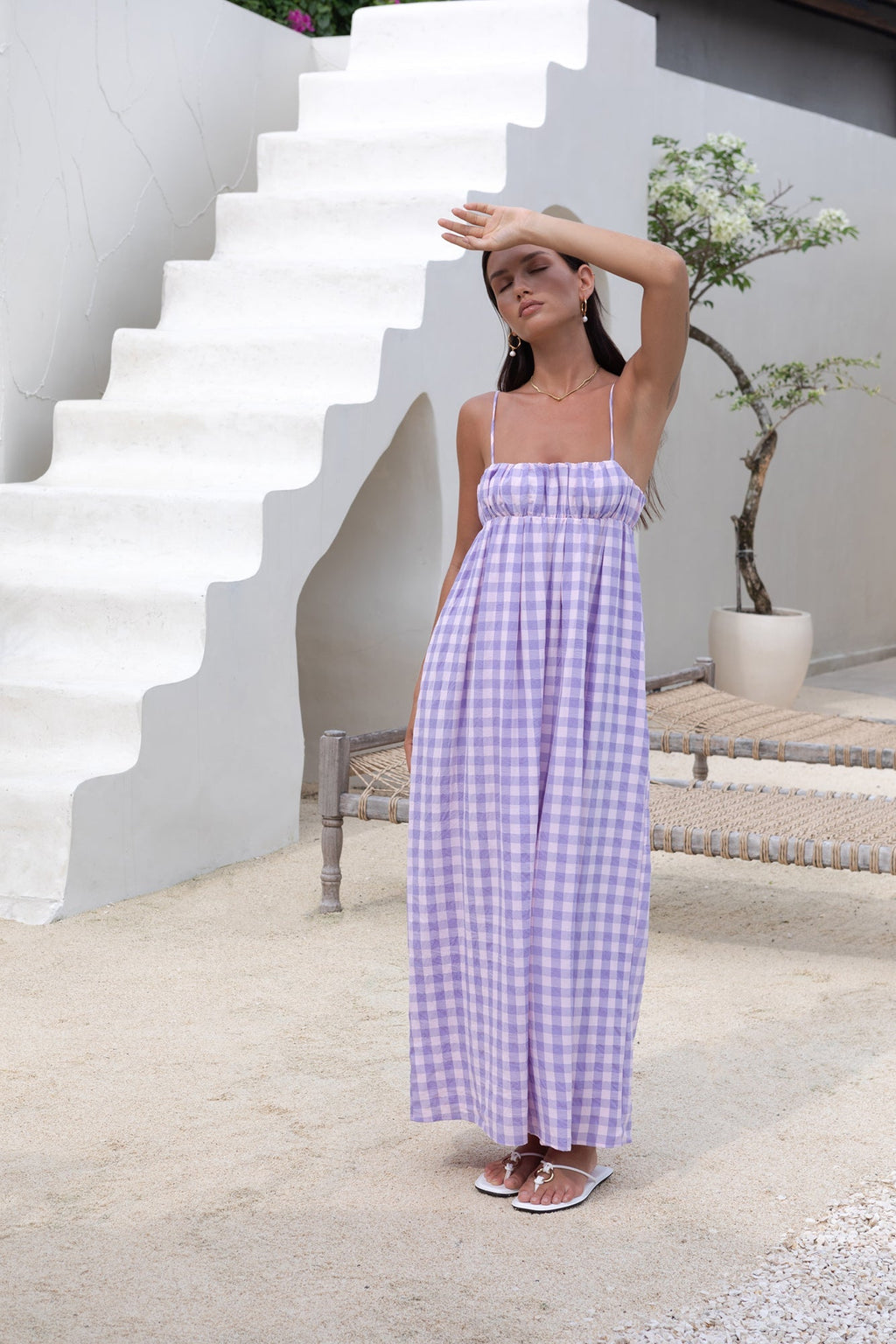 ARESS MILANO Peony Maxi Dress Purple