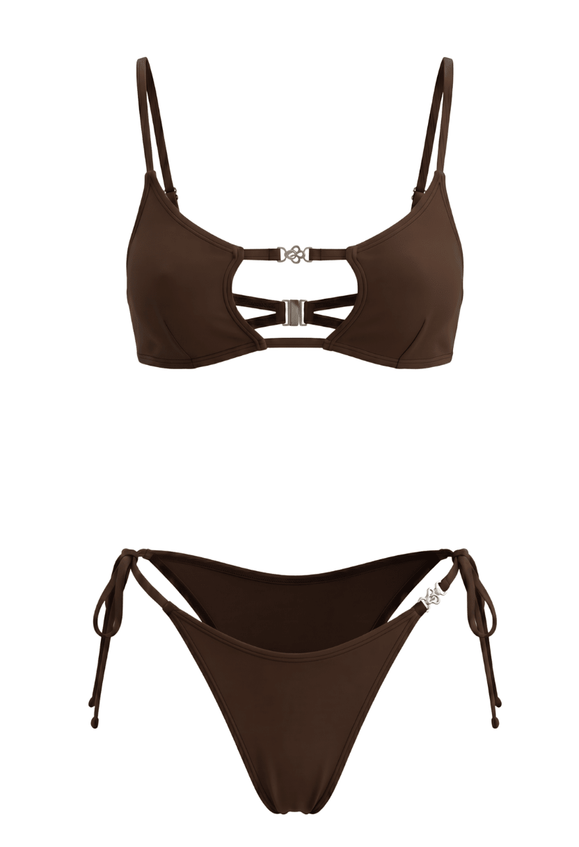 Amira Brown Bikini Set - Stylish Two-Piece Swimwear