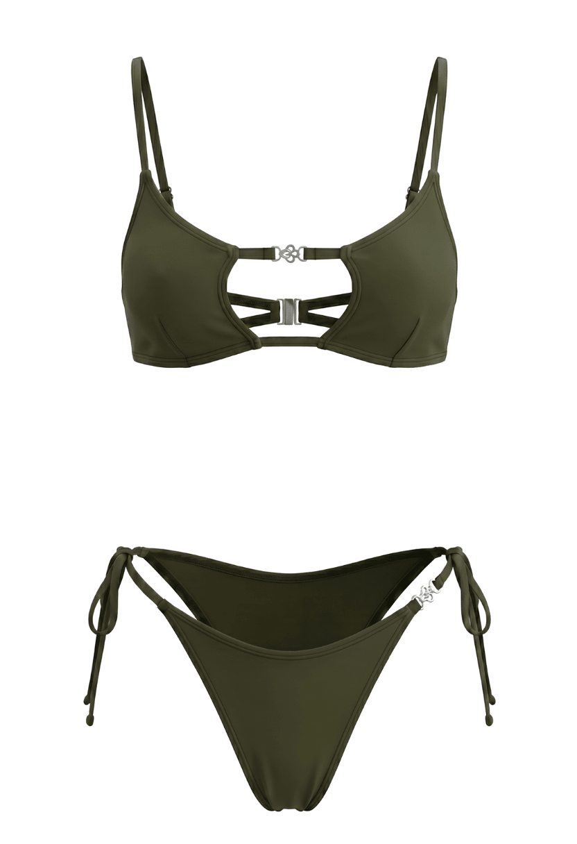 Amira Olive Bikini Set – Flattering, Modern Swimwear for Summer