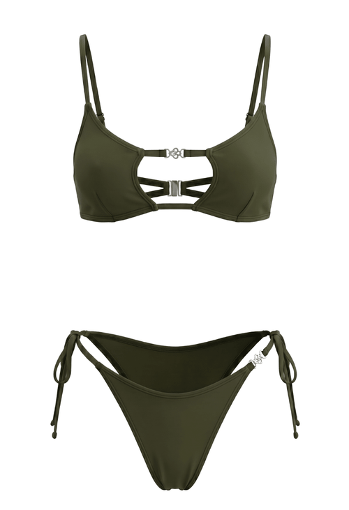 Amira Olive Bikini Set – Flattering, Modern Swimwear for Summer