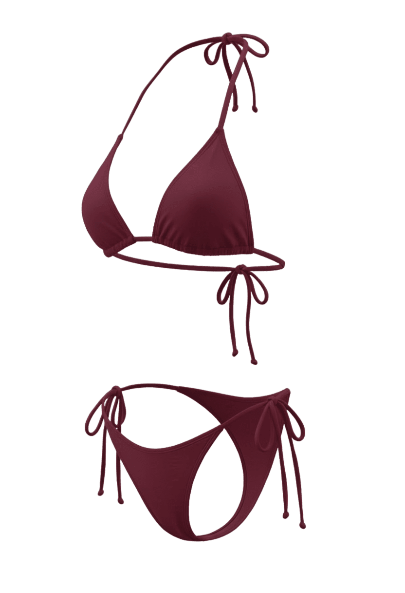 Aria Burgundy Bikini Set - Chic, Flattering Two-Piece Swimwear