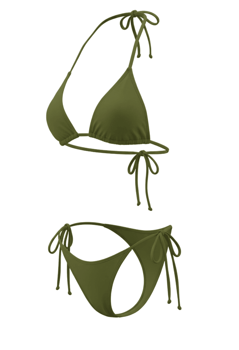 Aria Olive Bikini Set - Sleek, Flattering Swimwear