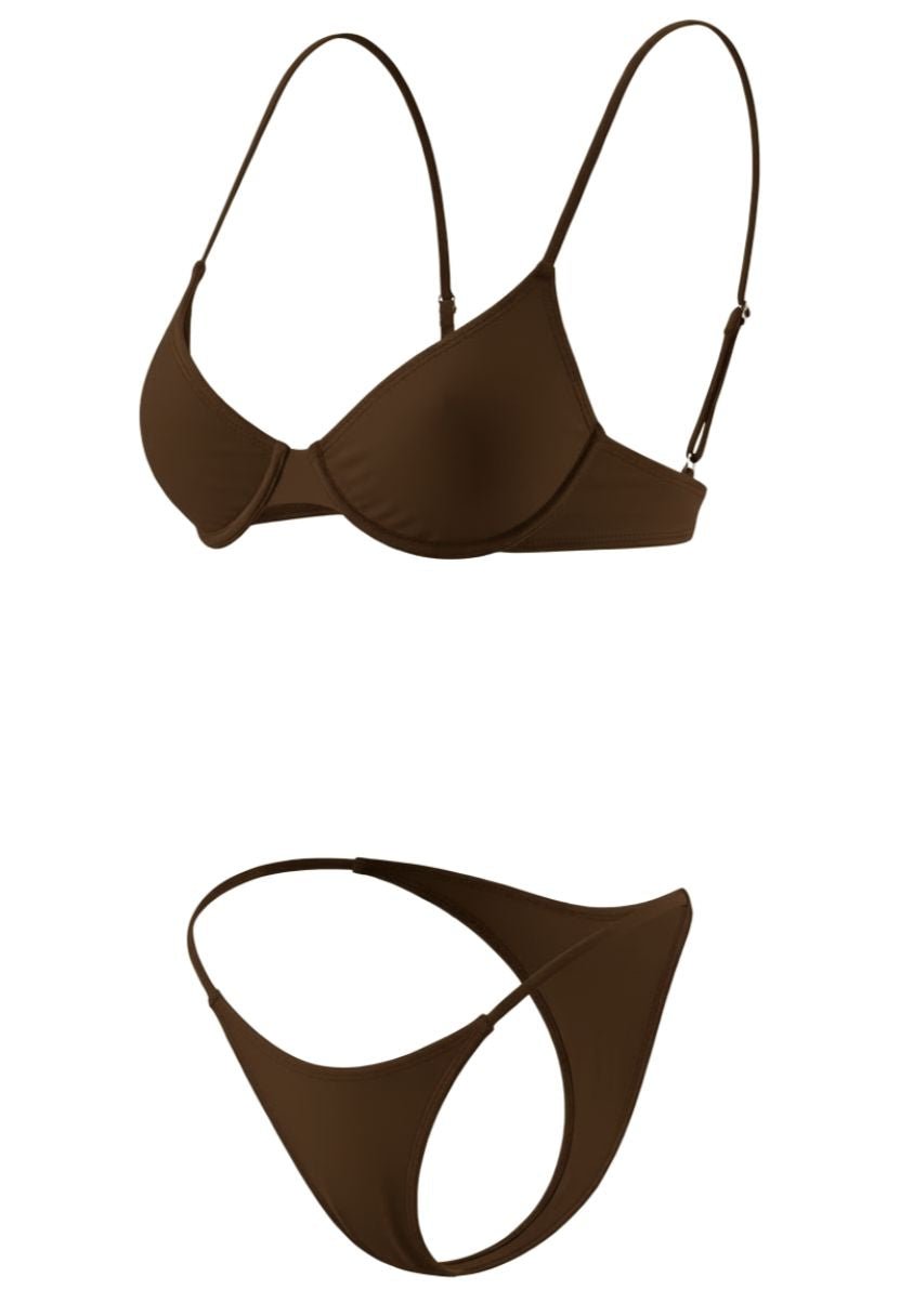 Bianca Brown Bikini Set - Chic & Beach-Ready Swimwear