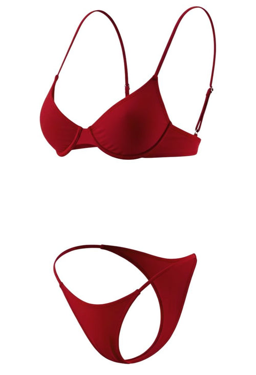 Bianca Burgundy Bikini Set - Chic, Flattering Swimwear for Summer