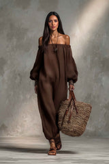 Vacation-Style Off-Shoulder Jumpsuit