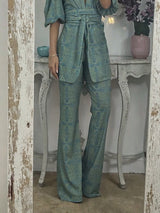 Casual Ethnic Style Printed Flared Pants