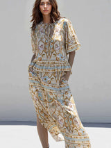 Exquisite Ocean Treasures Print Loose Shirt