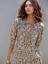 Exquisite Ocean Treasures Print Loose Shirt