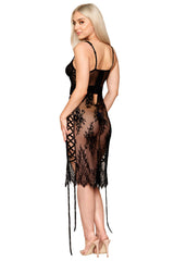 Floral Lace and Velvet Slip Chemise