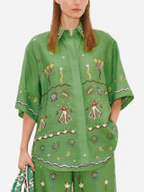 Unique Casual Sun Dancer Print Loose Button-Down Shirt