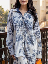 Unique Bold Blooms Relaxed Fit Floral Print Button-Up Shirt