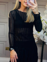 Exquisite Ruched Elastic Waist Maxi Skirt