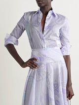 Unique Ethnic Print Button-Up Shirt