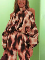 Unique Tie-Dye Print High-Waisted Loose Straight-Leg Pants