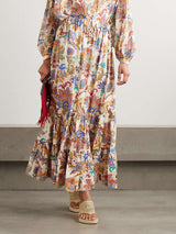 Unique Paisley Print Boho-Chic Layered Midi Skirt