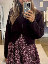 Classic Jacquard Print Ruched Maxi Skirt