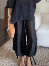 Casual Chiffon Off Shoulder Balloon Sleeve Top